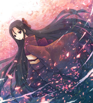 bad_id bad_pixiv_id black_hair blue_eyes japanese_clothes long_hair miyabi_doll ragnarok_online ribbon sohee solo yakka