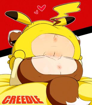 2girls animated anus artist_name cleft_of_venus cosplay creedle eevee eevee_(cosplay) eevee_tail female_focus gen_1_pokemon heart kigurumi loli looping_animation lying lying_on_person mole mole_on_pussy multiple_girls on_back on_stomach pikachu pikachu_(cosplay) poke_kid_(pokemon) pokemon pokemon_swsh pussy tagme tribadism uncensored video yuri