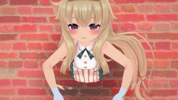 1boy 1girl 3d aftersex animated blonde_hair chris_flandre cum cum_in_pussy hetero koikatsu_(medium) little_witch_nobeta nobeta red_eyes sound tagme through_wall video