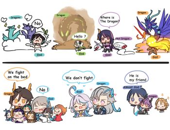 5girls 5others 6+boys ^_^ ahoge albedo_(genshin_impact) apep_(genshin_impact) bioluminescence black_hair blonde_hair blue_eyes blue_hair blush blush_stickers bodysuit braid brown_hair carrying carrying_person chibi chibi_only child closed_eyes coat comparison constricted_pupils cowlick death dragon dragon_horns dress durin_(real)_(genshin_impact) dvalin_(genshin_impact) english_text facing_away family fighting focalors_(genshin_impact) genshin_impact gloves glowing glowing_eyes glowing_hair gosoythoth_(genshin_impact) green_eyes green_hair grey_hair guizhong_(genshin_impact) hair_intakes heart highres holding holding_sword holding_weapon horns japanese_clothes kimono long_hair long_sleeves looking_at_another looking_at_viewer mavuika_(genshin_impact) mini_durin_(genshin_impact) mini_durin_(human)_(genshin_impact) multicolored_hair multiple_boys multiple_girls multiple_others nahida_(genshin_impact) neuvillette_(genshin_impact) no_pupils orange_eyes orange_hair pants pink_eyes pink_hair ponytail pun-rii purple_hair raiden_shogun red_eyes rex_lapis_(genshin_impact) scaramouche_(genshin_impact) single_braid snake standing sword thumbs_up two-tone_hair v-shaped_eyebrows venti_(archon)_(genshin_impact) venti_(genshin_impact) very_long_hair wanderer_(genshin_impact) weapon wings xiao_(genshin_impact) zhongli_(archon)_(genshin_impact) zhongli_(genshin_impact)