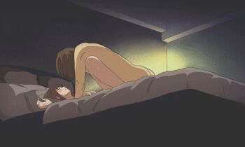 1boy 1girl age_difference aged_down animated animated_gif bed black_hair blanket bouncing_breasts breasts dark_room dreaming emotionless_sex expressionless hetero hige_wo_soru._soshite_joshikousei_wo_hirou. hotel hotel_room iamkiki69 looping_animation lying missionary night night_sky nude ogiwara_sayu on_back on_bed orgasm penetrated phone sex sky spread_legs thighhighs uncensored vaginal yaguchi_kyouya