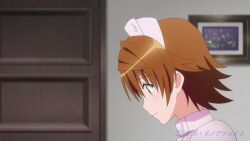 3girls age_difference animated anime_screenshot blush bouncing_breasts breasts brown_eyes brown_hair covering_breasts covering_privates crossed_arms dress english_text fantasy female_focus femdom functionally_nude genderswap green_eyes hat heartbeat imagining large_breasts mikado_ryouko multiple_girls nipple_stimulation nipples nurse nurse_cap panties pink_dress pink_lips red_hair short_hair siblings sisters sound stethoscope subtitled teasing thermometer to_love-ru to_love-ru_darkness_2nd underwear video white_panties yuri yuuki_mikan yuusaki_riko