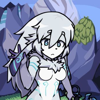 baby_animal bow breasts colored_skin furry furry_female imrqueso kindred_(league_of_legends) lamb lamb_(league_of_legends) league_of_legends self-upload sheep stomach