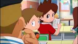 amano_keita animated ass blue_lips blush brown_hair child classroom dirty embarrassed fart ghost grabbing_own_ass grey_pants hands_on_own_ass holding humiliation indoors ipad kodama_fumika level-5 nervous onarazumono pants ponytail possessed possession red_shirt running screaming shirt smell sound sweat sweatdrop tablet_pc tagme video whisper_(youkai_watch) youkai_watch