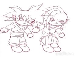 2boys animated audible_music audible_speech blush_stickers bodysuit boots dancing deformed dougi dragon_ball dragon_ball_super earrings fang goku_black jewelry ketacide long_sleeves mohawk multiple_boys pants pointy_ears potara_earrings saiyan sash shirt short_hair sound spanish_audio spiked_hair tagme tongue tongue_out video zamasu