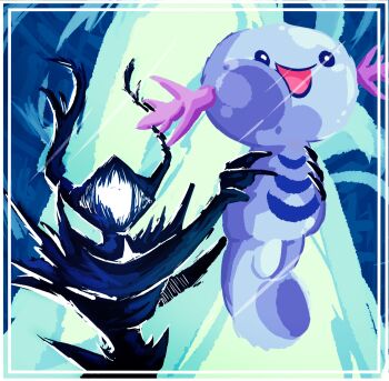 1other armor black_eyes black_skin colored_skin cyclops deltarune empty_eyes fewer_digits gen_2_pokemon highres holding holding_pokemon horns nintendo no_humans no_pupils one-eyed open_mouth pokemon pokemon_(creature) roaring_knight shoulder_armor tail theweevilguy upper_body utdr_(toby_fox) wooper