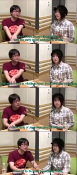 1boy 1girl asian glasses hetero highres interview japanese_(nationality) real_life shota yuuki_aoi