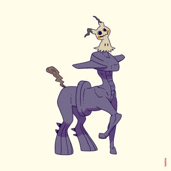 alternate_form full_body gen_7_pokemon highres meme mimikyu nintendo no_humans original_form_pokemon_(meme) pedro_larez pokemon pokemon_(creature) simple_background solo standing what