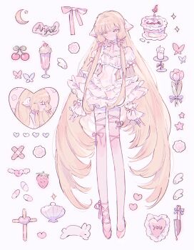 Rule 34 | 1girl, absurdres, bandaid, bug, butterfly, cake, cherry, chii, chobits, commentary, dress, flower, food, frilled dress, frills, fruit, full body, heart, highres, insect, knife, long hair, looking at viewer, moon, puffy short sleeves, puffy sleeves, ribbon, ronoh (jill), short sleeves, sidelocks, solo, sparkle, strawberry, very long hair, white dress