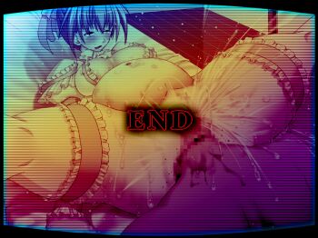 1boy 1girl anal anus ass bottomless bow breasts cum ending fat_mons fujimori_saya_(character) head_in_ass head_insertion hetero huge_ass juice large_breasts large_insertion lying nyotai_kyouran_kore_ga_watashi_no_nozonda_body orgasm pussy_juice sakaki_kouji_(character) sex spread_legs surprised sweat thick_thighs thighhighs thighs valkyria valkyria_(studio) what wide_hips