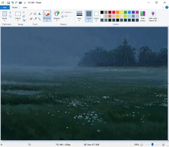art_program_in_frame christian_young commentary dark fog forest horizon landscape meadow microsoft_paint_(medium) microsoft_paint_(software) nature no_humans original outdoors painterly scenery screencap tree