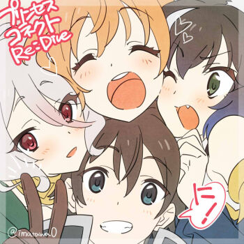 3girls blush close-up image_sample karyl_(princess_connect!) kokkoro_(princess_connect!) multiple_girls official_art pecorine_(princess_connect!) princess_connect! smile twitter_sample twitter_username v yuuki_(princess_connect!)