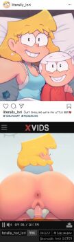 1boy 1girl absurdres age_difference brother_and_sister condom hetero highres incest lincoln_loud lori_loud older_female_and_younger_male reverse_cowgirl_position selfie shota siblings straddling ta777371 the_loud_house twitter vaginal
