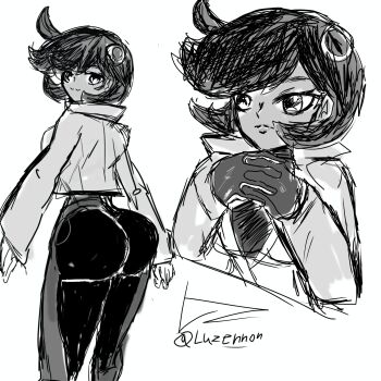 absurdres ass emma_(pokemon) highres huge_ass luzennon nintendo pokemon pokemon_(creature) pokemon_legends:_z-a self-upload sketch