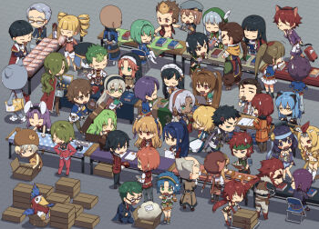 &gt;_&lt; 6+boys 6+girls :o abbas_(eiyuu_densetsu) aeolia_(eiyuu_densetsu) agate_crosner ahoge albert_russell alex_dudley alisa_reinford alternate_costume anger_vein animal_costume animal_ears ao_no_kiseki aqua_hair armor arms_behind_back bag bald bandana bear_costume bird black_hair blazer blonde_hair blue_eyes blue_hair blush_stickers book boots bow bowtie box brown_eyes brown_hair campanella_(eiyuu_densetsu) cape cat_ears cat_tail chair chibi closed_eyes coat collared_shirt convention crossdressing dress drill_hair dunan_von_auslese earrings ein_selnate eiyuu_densetsu elie_macdowell elliot_craig enmaided envelope estelle_bright everyone eyepatch fake_animal_ears falcom feather_hair_ornament feathers forehead_jewel fur_trim glasses goggles goggles_on_headwear green_eyes green_hair grey_eyes habit hair_ornament hairband hands_on_own_hips hans_(sora_no_kiseki) hat headband hoop_earrings ilya_platiere in_container jacket jewelry jill_liedner josette_capua joshua_bright kea_(eiyuu_densetsu) kevin_graham kirika_rouran kloe_rinz laura_s._arseid lechter_arundel leonhardt_(eiyuu_densetsu) lloyd_bannings long_hair looking_at_another lord_of_phantasma lynn_(eiyuu_densetsu) maid maid_headdress mariabell_crois military military_uniform miniskirt mishy muller_vander multiple_boys multiple_girls neck_ribbon necktie noel_seeker nun olivert_reise_arnor one_eye_closed ootori_(hitsuji_nohara) open_mouth orange_hair pants pantyhose paper_bag parted_bangs phillip_runall playboy_bunny pointing ponytail purple_eyes purple_hair rabbit_ears rabbit_tail randolph_orlando rean_schwarzer red_eyes red_hair renne_(eiyuu_densetsu) ribbon ries_argent rixia_mao rufina_argent scherazard_harvey school_uniform sen_no_kiseki_(series) sen_no_kiseki_i sergei_lou sharp_teeth shirley_orlando shirt shoes short_hair shoulder_armor shoulder_bag sigmund_orlando silver_hair sitting skirt smile sora_no_kiseki sparkle spiked_hair squatting standing suitcase sweatdrop table tail teeth tiara tio_plato tita_russell twin_drills twintails vest visor_cap wald_valles wazy_hemisphere yellow_eyes zero_no_kiseki zin_vathek