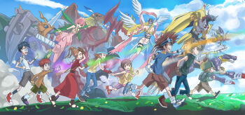 Rule 34 | 3girls, 5boys, angewomon, atlurkabuterimon, atlurkabuterimon (red), digimon, garudamon, glasses, highres, holyangemon, ishida yamato, izumi koshiro, kido jo, lilimon, metalgreymon, multiple boys, multiple girls, tachikawa mimi, takaishi takeru, takenouchi sora, weregarurumon, yagami hikari, yagami taichi, zudomon