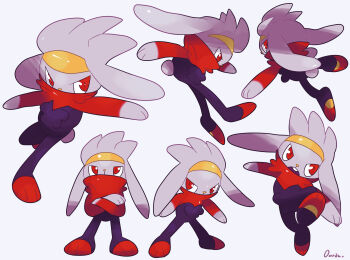 absurdres commentary_request crossed_arms full_body gen_8_pokemon highres kicking nintendo no_humans open_mouth ouran pokemon pokemon_(creature) raboot red_eyes running signature simple_background white_background