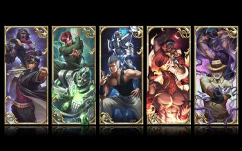 5boys ankh armor back-to-back beard black_hair chain colored_skin dark-skinned_male dark_skin epee facial_hair fingerless_gloves fire gakuran gloves hat headband hermit_purple hierophant_green highres jean_pierre_polnareff jojo_no_kimyou_na_bouken joseph_joestar joseph_joestar_(old) joseph_joestar_(young) kuujou_joutarou long_coat magician&#039;s_red mohammed_avdol multiple_boys aged_up plant pointing purple_skin rapier realistic red_hair regition robe scarf school_uniform silver_chariot stand_(jojo) star_platinum sword vines weapon white_hair aged_down