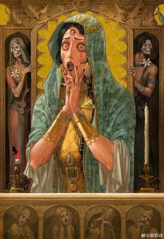 1girl absurdres arabian_clothes architecture arzu_(sultan&#039;s_game) crying crying_with_eyes_open earrings highres jewelry long_hair maggie_(sultan&#039;s_game) middle_eastern_architecture shuaitui_shi sultan&#039;s_game tears