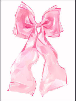 commentary english_commentary highres junbuug no_humans object_focus original painterly pink_theme ribbon simple_background white_background