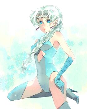 Rule 34 | 1girl, aose akira, bad id, bad pixiv id, beruche (sailor moon), bishoujo senshi sailor moon, bishoujo senshi sailor moon r, black moon clan, blue boots, blue eyes, blue gloves, blue hair, blue thighhighs, boots, braid, braided bangs, braided ponytail, crescent, crescent facial mark, earrings, facial mark, female focus, forehead mark, gloves, hair over shoulder, highres, jewelry, leotard, long hair, matching hair/eyes, solo, thigh boots, thighhighs