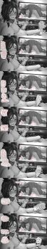 1girl 2boys absurdres ass breasts cheating_(relationship) handjob highres long_hair looking_at_viewer multiple_boys multiple_views netorare nipples original sex smile tv