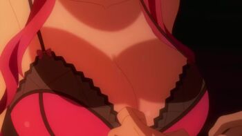 2015 animated bra breasts large_breasts rakudai_kishi_no_cavalry stella_vermillion tagme underwear unhooking_bra video