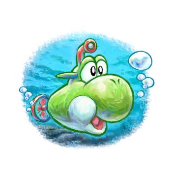 air_bubble bubble harada_masamichi highres mario_(series) nintendo official_art open_mouth simple_background solo submarine submarine_yoshi third-party_source transformation transparent_background underwater watercraft yoshi yoshi&#039;s_new_island