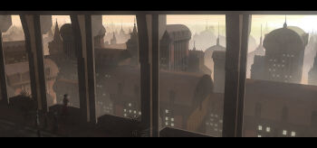 Rule 34 | 2boys, 3girls, balcony, city, highres, house, multiple boys, multiple girls, pillar, pixiv fantasia, pixiv fantasia 1, revision, robe, scenery, tower, tsukuba masahiro, viola (pixiv fantasia)