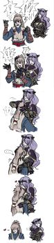 ... 1girl between_breasts breasts camilla_(fire_emblem) cleavage comic face_to_breasts fire_emblem fire_emblem_fates grey_hair heart hug ladyflamethrower large_breasts long_hair nintendo older_female_and_younger_male purple_hair simple_background solo speech_bubble strap_between_breasts takumi_(fire_emblem) tiara wavy_hair