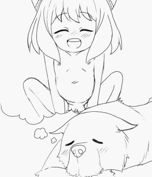 1boy 1girl :d animal animal_penis animated anya_(spy_x_family) arevix123 bestiality blush bond_(spy_x_family) closed_eyes completely_nude cowgirl_position dog dog_penis flat_chest girl_on_top greyscale hairpods happy_sex hetero imagining lineart loli medium_hair monochrome navel nipples nude open_mouth penis pig pussy sex sitting sitting_on_person sleeping smile speech_bubble spy_x_family squatting_cowgirl_position straddling tagme teeth thought_bubble uncensored unfinished upper_teeth_only vaginal video zoophilia