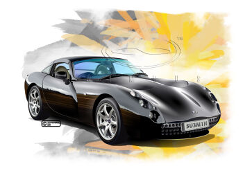 2025 artist_name car commentary_request copyright_notice dated license_plate logo motor_vehicle nimbus_goldbrum no_humans original product_placement red_car sports_car tvr tvr_tuscan vehicle_focus watermark white_background