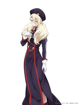 1girl blonde_hair gloves green_eyes hat long_hair mato_seihei_no_slave official_art solo twintails varvara_pilipenko