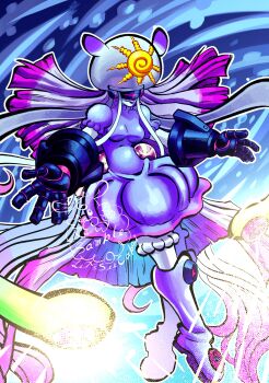 Rule 34 | absurdres, digimon, digimon (creature), highres, jellyfish girl, letsseecapri, mask, monster girl, tentacle hair, tentacles, thetismon