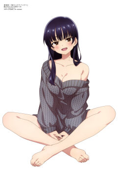 1girl absurdres anime_coloring aquastar_inc. boku_no_kokoro_no_yabai_yatsu copyright_name copyright_notice highres looking_at_viewer magazine_scan official_art scan simple_background solo tagme white_background