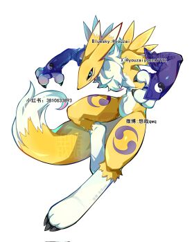 black_sclera colored_sclera digimon digimon_(creature) fox_girl fox_tail furry furry_female renamon tail youzaiyouzai112