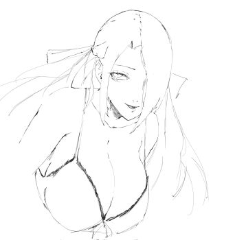 1girl azuma_fubuki bikini breasts cleavage hair_over_one_eye large_breasts long_hair mato_seihei_no_slave solo swimsuit