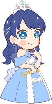 Rule 34 | 1girl, armpit crease, bare shoulders, blue dress, blue eyes, blue hair, bright pupils, chibi, chibi only, cho toutoi love, closed mouth, dress, earrings, full body, game cg, heart, heart necklace, jewelry, link! like! love live!, long dress, long hair, looking at viewer, love live!, mole, mole on neck, murano sayaka, necklace, non-web source, off-shoulder dress, off shoulder, official art, princess, sakuma yoru, self-datamine, simple background, smile, solo, tachi-e, tiara, transparent background, virtual youtuber, white pupils