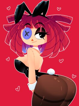 animal_ears ass breasts button_eye glitch_productions playboy_bunny ragatha_(the_amazing_digital_circus) the_amazing_digital_circus