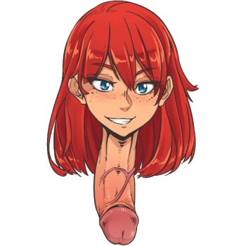 1girl blue_eyes creepy dickneck gammatelier penis red_hair tagme tera_smith what