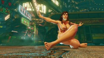 1girl 3d animated braid breasts brown_hair capcom chun-li completely_nude female_focus game_screenshot highres large_breasts mod nipples nude pussy solo street_fighter street_fighter_v video video_game_screencap