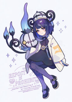 1girl chandelure enon_kt gen_5_pokemon gwynn_(pokemon) pokemon pokemon_(creature) pokemon_legends:_z-a