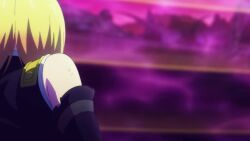 1boy 2girls animated anime_screenshot belt black_gloves black_hair blonde_hair blue_eyes blush breasts breasts_out constricted_pupils elbow_gloves gloves green_eyes hairband highres large_breasts long_hair mato_seihei_no_slave multiple_girls nipples no_bra ookawamura_nei open_mouth pink_hair shirt short_hair sound subtitled suruga_shushu tagme thick_eyebrows thighs torn_clothes video wakura_yuuki white_hairband