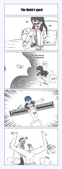 1boy 1girl 1other absurdres anal anal_beads anal_object_insertion arceus barefoot bed bed_sheet blush bottomless closed_eyes comic dawn_(pokemon) emphasis_lines english_text falling feet female_masturbation full_body gen_3_pokemon gen_4_pokemon hair_ornament highres holding knees_up professor_laventon legendary_pokemon lewlem loli long_hair masturbation monochrome multiple_views mythical_pokemon navel nintendo nose_blush object_insertion on_bed open_mouth paid_reward_available panels pillow poke_ball poke_ball_anal_beads pokemon pokemon_dppt pussy_juice sex_toy sitting soles speech_bubble spheal spread_legs stuffed_toy tearing_up toes uncensored upside-down vaginal vaginal_object_insertion wailord