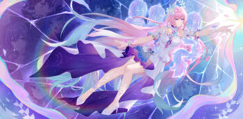 4boys 6+girls absurdres aglaea_(honkai:_star_rail) anaxa_(honkai:_star_rail) bare_shoulders black_hair blonde_hair bracelet breasts castorice_(honkai:_star_rail) cerydra_(honkai:_star_rail) cyrene_(honkai:_star_rail) dan_heng_(honkai:_star_rail) detached_sleeves dress earrings evernight_(honkai:_star_rail) flower grey_hair hair_flower hair_ornament highres honkai:_star_rail honkai_(series) hyacine_(honkai:_star_rail) hysilens_(honkai:_star_rail) jewelry large_breasts long_hair march_7th_(honkai:_star_rail) medium_hair mem_(honkai:_star_rail) multiple_boys multiple_girls mydei_(honkai:_star_rail) pink_hair pointy_ears red_hair short_hair smile stelle_(honkai:_star_rail) tailcoat trailblazer_(honkai:_star_rail) tribbie_(honkai:_star_rail) w-baiye white_dress white_hair