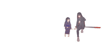 2girls :d ^_^ absurdres aged_down ahemsehszlfmf araya_(project_moon) arm_on_knee barefoot black_hair black_jacket black_kimono blue_hair blue_sash blush closed_eyes colored_inner_hair hand_on_floor hashtag-only_commentary highres jacket japanese_clothes kimono knee_up limbus_company long_hair looking_at_another mother_and_daughter multicolored_hair multiple_girls official_alternate_costume official_alternate_hair_length official_alternate_hairstyle ootachi open_mouth pants project_moon red_eyes red_hair ryoshu_(project_moon) sash shoes sidelocks sitting smile string string_of_fate two-tone_hair waist_sash white_background white_shoes