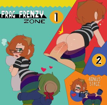 ... 2boys absurdres anal animal_crossing anus ass blush captain_kirb face_in_ass frag_(captainkirb) green_eyes heart highres male_penetrated multiple_boys nintendo pillow red_hair sequential sonic_(series) sonic_mania sonic_the_hedgehog_(classic) spread_anus spread_ass sweat testicles trap villager_(animal_crossing) yaoi