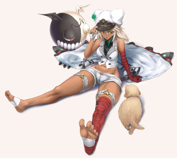 1girl dark-skinned_female dark_skin groin guilty_gear guilty_gear_strive ramlethal_valentine short_shorts shorts tagme tomtom_h1