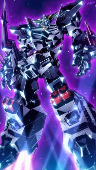 arms_at_sides artist_name aura babamba commentary_request dated highres king_j-der light looking_at_viewer mecha no_humans open_hands robot science_fiction solo super_robot v-fin white_eyes yuusha_ou_gaogaigar yuusha_series