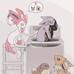 animated basket bright_pupils dripping eevee espeon evolutionary_line fang flareon gen_1_pokemon gen_2_pokemon gen_4_pokemon gen_6_pokemon glaceon grey_eyes holding holding_pokemon indoors jolteon leafeon looking_up looping_animation mikripkm nintendo no_humans pokemon pokemon_(creature) pulling socks sweatdrop sylveon tagme tail tail_wagging top-load_washing_machine umbreon unworn_socks vaporeon video washing_machine white_pupils